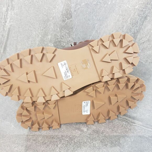 Schutz Ankle Boots 10 B Brown Leather Hiker Lace Up Sutton Booties - Picture 7 of 12